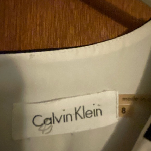 Elegant Black and White Sleeveless Dress. Calvin Klein - Picture 6 of 9